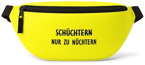 Nur zu nüchtern - Bauchtasche Herren/Damen, Umhängetasche Festival Gadget, Bauchtasche Zubehör, Gürteltasche Herren, perfekt für Malle, Gelb
