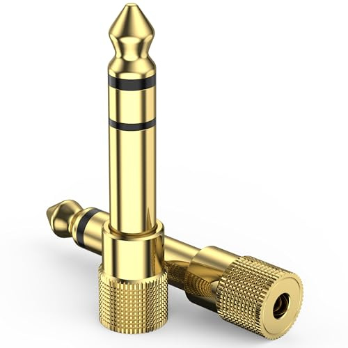 Vancle Klinke Adapter 6.35mm auf 3.5mm, 3.5mm auf 6.35mm Stereo Kopfhörer Adapter, Vergoldeter Audio Stecker Adapter für Kopfhörer, Gitarren, Lautsprecher, Klaviere, Mischpulte Usw (2 Stück)