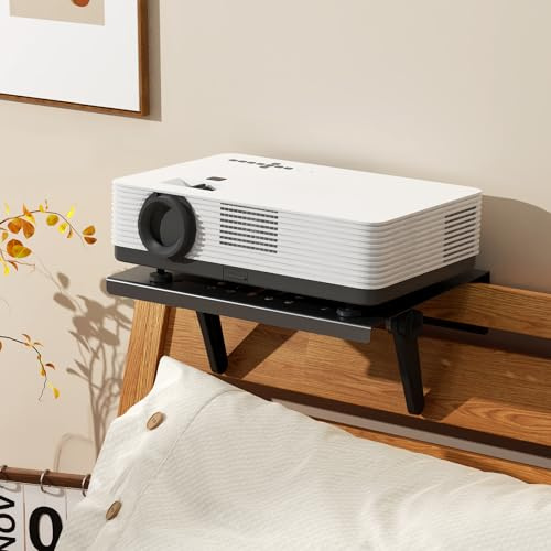 No Drilling Metal Projector Mount,Projector Shelf for Sofa and Bedside | Adjustable Angle and Foldable for Storage,Perforated Design for Heat Dissipation,Projector Wall Mount for Living Room