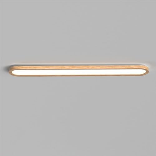 COSRUB Lámpara de Techo LED Moderna de Madera Lineal Ultra Fina, Plafón Japonés Luz de Techo para Pasillo Sala de Estar(3 modes,60cm/23.62in)