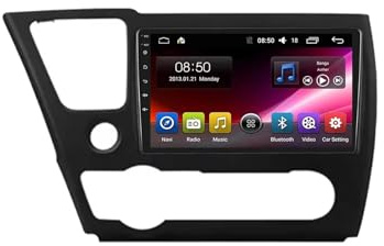 Car Radio para Honda Civic 4d 9 2013-2016 9 Pulgadas Android 15 Autoradio con Wireless Carplay Android Auto para, 8 Core 6G+128G