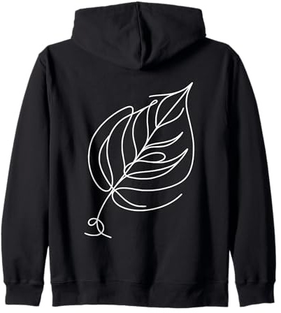 Plum Leaf Line Art Gardener Zip Hoodie
