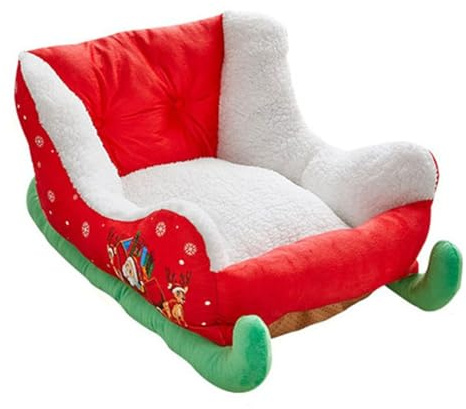 Geavonyg Isoliertes Fleece Katzenbett, Schlitten, Winter Schlafplätze, ältere Katzen, orthopädisches Bett für kleine Haustiere, Urlaub, Haustierhaus Dekoration