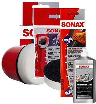 Microfasertuch + Polierball + Ersatzschwamm + Polish & Wax Silber Politur Set
