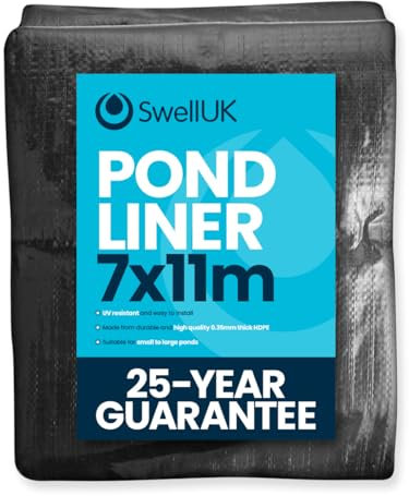 Swell UK 7m x 11m Pond Liner | 25 Year Guarantee | HDPE | UV Resistant | Garden Fish Ponds