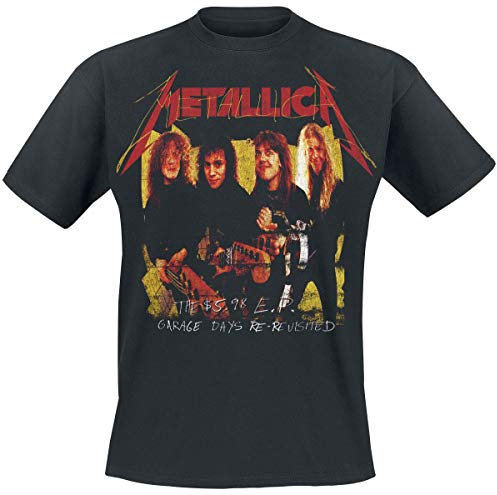 Metallica Generic T-Shirt Garage Foto Yellow Schwarz, Schwarz, L