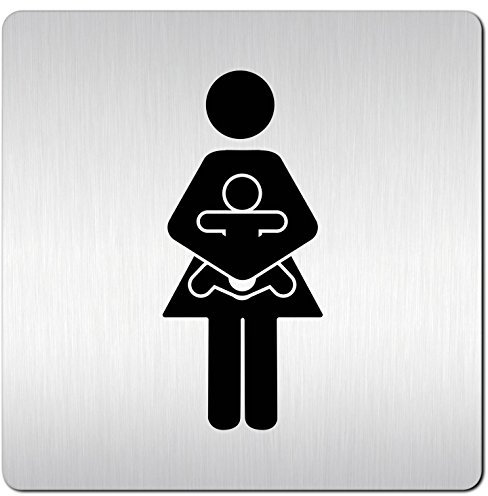 Türschilder24 XXL Schild - Türschild (B) • 125 x 125 mm • Wickelraum 004 • 1,5 mm Aluminium Vollmaterial • 100% Made in Germany (Wickelraum 001)