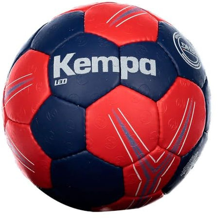 Kempa LEO Handball Trainingsball und Spielball, Handball für Kinder und Erwachsene - strapazierfähig und griffig von Größe 0 bis Größe 3, ocean blau/lighthouse rot