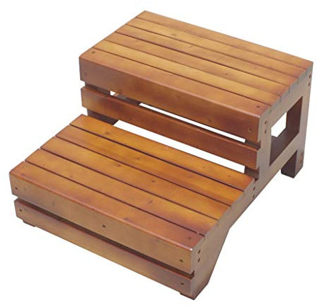 Klapptreppe Klappstufen Klapptritt Trittleiter 4 Stufen aus Holz leicht Schritt hocker tragbare Leiter Stuhl - multifunktions - Leiter/treppe Stuhl Erwachsener - Kind für Bad - bibliothek zu 150kg.