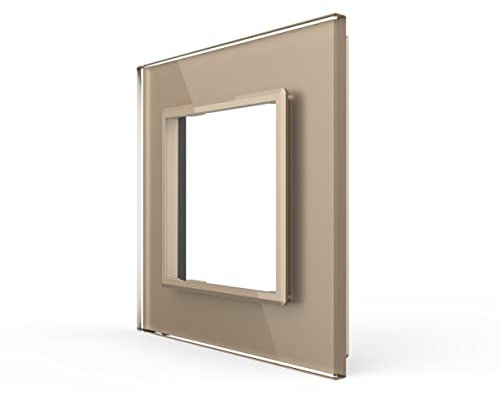 LIVOLO Glas Touch Lichtschalter Funkschalter Steckdosen Wechselschalter uvm in gold (Rahmen: VL-C7-SR-13)