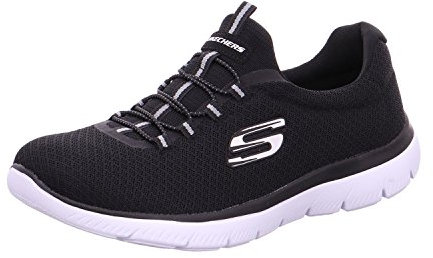 Skechers Womens Summits Top Player Sneaker, Black Mesh White Trim, 9 UK