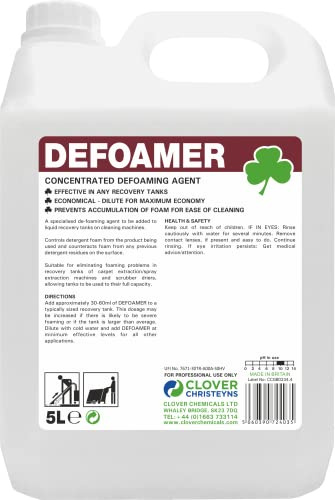Clover Chemicals 445 Defoamer Concentrated Defoaming Agent, 5 L