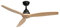CREATE / WINDWOOD/Ventilador de techo negro aspas madera natural con mando / 75W, Silencioso, Ø132 cm, 3 velocidades, temporizador, 2 alturas