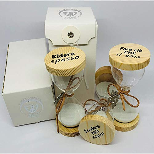 Publilancio srl 3 PZ Clessidra 13.5 cm Albero della Vita con Scritta BOMBONIERA