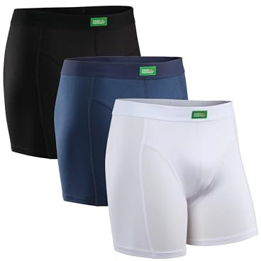 DANISH ENDURANCE Lot de 3 Boxers en Coton Bio Ultra Doux et Respirants, Confortables, Caleçons Homme, Multicouleur (1x Noir, 1x Bleu, 1x Blanc), M