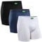 DANISH ENDURANCE Lot de 3 Boxers en Coton Bio Ultra Doux et Respirants, Confortables, Caleçons Homme, Multicouleur (1x Noir, 1x Bleu, 1x Blanc), M