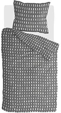 Walra Bettwäsche-Set Reversed Dashes, 100% Baumwolle, 135x200, 2-teilig, Anthrazit