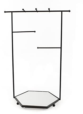 Mango Steam in Piedi Gioielleria Organizzatore per Appendere Gli Orecchini (Nero Esagonale)