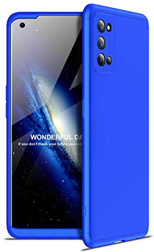 ZSCHAO Cover per Realme 7 PRO 360 Gradi Slim Sottile Antiurto +Vetro temperato Custodia Cover Compatibile con Realme 7 PRO Rigida Full Libro Opaco Matte Integrale Armor Case Bumper Blu