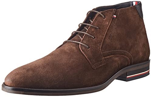 Tommy Hilfiger Scarpa Suede, Stivale Signature Hilfiger CAMOSCIO Uomo, Marrone Scuro, 46 EU