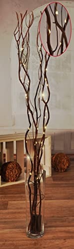 Meinposten Lichterzweige LED warmweiß Weide Lichterkette Leuchtzweige Lichterzweig Timer Höhe 100 cm