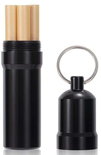 Boîte à Cigarettes Portative Étui à Cigarettes Étanche avec Porte-clés pour Homme Voyage Activités de Plein Air Noir