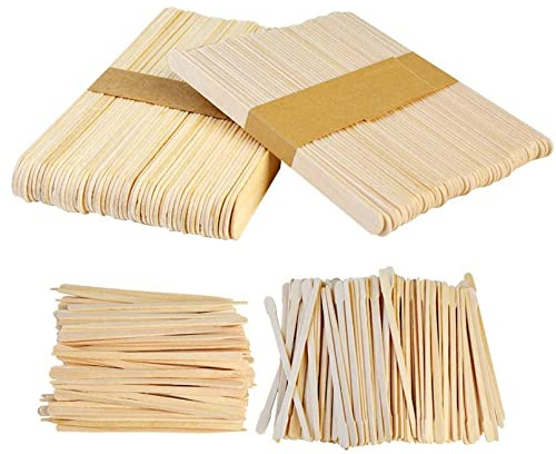 200pcs Wooden Wax Sticks Wax Spatulas Wax Applicator Craft Sticks for Hair Body Eyebrow Removal, 4 Style