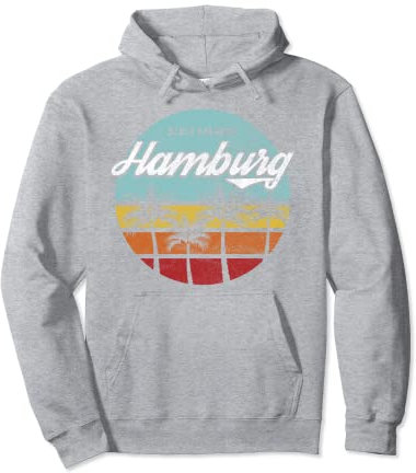 Hamburg I Beach Retro Palmen Plastik Strand City Pullover Hoodie