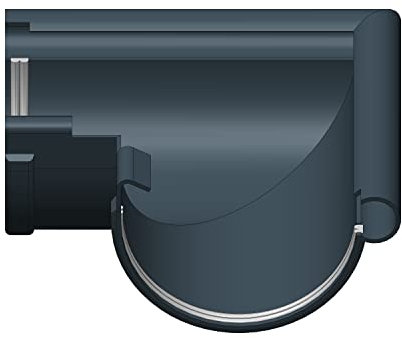 4Home&Garden | Eckverbinder Außenecke 90° | Kunststoff PVC Farbe Anthrazit | Dachrinnensystem RG 100 Typ 300 Fallrohr DN 60