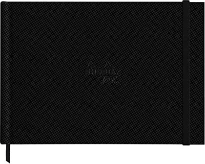 Rhodia 116138C - Rhodia Touch Zeichenbuch Watercolor Book, feinkörniges Papier aus 100% Baumwolle 300g, 20 Blatt, A4 Querformat, ideal für Aquarell, Schwarz, 1 Stück