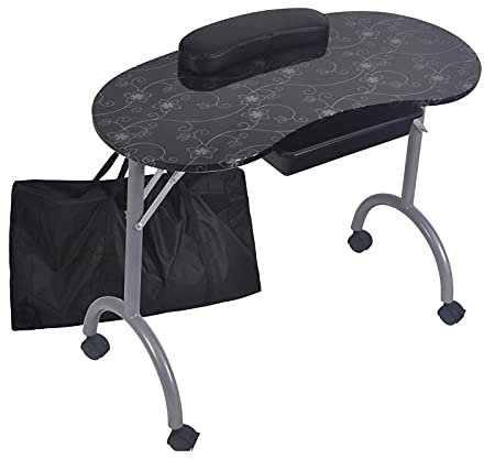Tragbarer klappbarer Nageltisch Nageltisch Maniküretisch Faltbarer Maniküretisch Tragbarer Maniküretisch mit Staubsauger Manikürelampe Maniküretisch Geeignet für Home Spa und Beaut