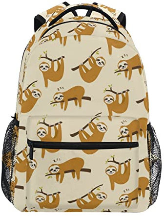 XVBCDFG Kinderrucksack, Schultasche, süßes Faultier, große Kapazität, Studenten, Büchertasche, Rucksack, Rucksack für Jungen, Mädchen, Erwachsene, Teenager