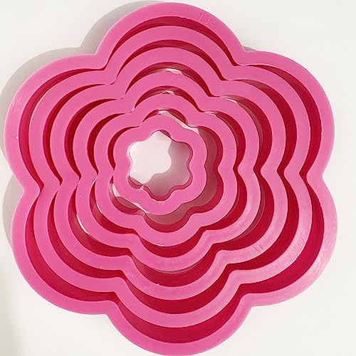 Rose rouge Flower cookie cutter – 6 pièces Flower cookie cutter pour la cuisson et la décoration de gâteaux pour gâteau au Fudge, beignets DIY