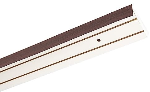 Garesa Gardinenschiene 2-läufig, Weiß I Vorhangschiene aus Kunststoff inkl. Gleiter I Vorgebohrt zur Deckenmontage I Mit Blende Farbe Mahagoni I 200cm