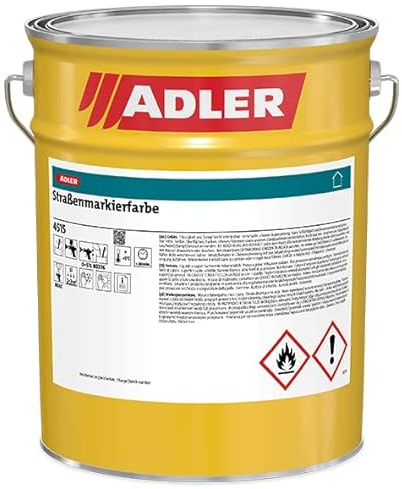 ADLER Straßenmarkierfarbe Gelb 3l | Sehr schnelle Trocknung und Überfahrbarkeit, geringe Verschmutzungsneigung, aromatenfreie High-Solid-Formel