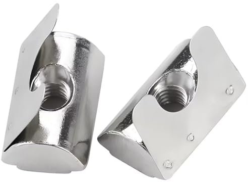 SYDARSYN Dado Scanalato a T con Foglio a Molla, Dadi a T in Acciaio al Carbonio per Profilo in Alluminio (40 Serie) M8, 10 Pezzi