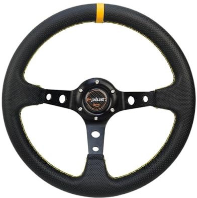 LAPooh Sportlenkrad Auto Sport Lenkrad Racing Typ Universal 320 MM oder 350 MM Aluminium Nachrüstung Modifiziertes Auto Styling SportlenkräDer (Color : 320mm Yellow Punch)