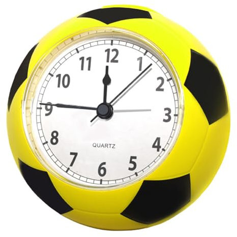 LICHENGTAI Schreibtischuhr, Wecker Analog Leise Ohne Ticken mit Schlummerfunktion, Klassisch Fußball Wecker Kleine Tischuhr Analog für Nachttisch Schlafzimmer Büro Kinder