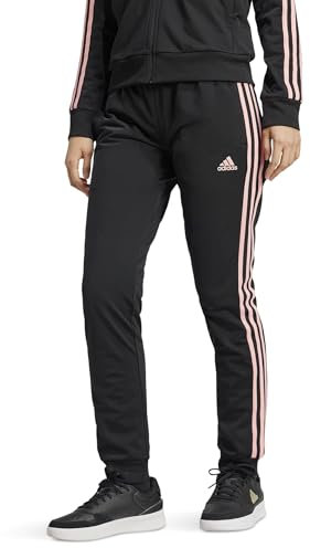 adidas Primegreen Essentials Warm-Up Slim Tapered 3-Stripes Track Pantspants, Nero/Semi Rosa Spark, XXL Plus