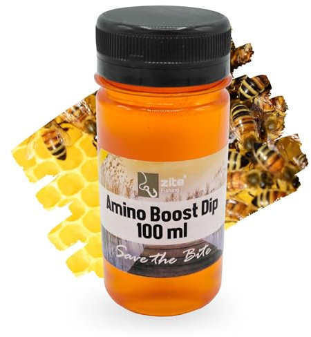 Zite Fishing Amino Booster Dip - 100ml Köder-Attrator Liquid Karpfen-Angeln - Intensiv & Schnelleinziehend – Von Ananas bis Vanille/Honig - Für Boilies, Mais, Pellets & Mehr (Vanille/Honig)