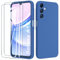 binandteam Cover per Samsung Galaxy A15 4G / 5G (6.5) con 2 Pezzi Vetro Temperato Custodia, Gomma Gel di Silicone tpu Liquida Antiurto Antigraffio Case - Blu