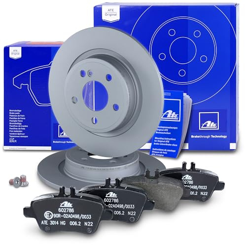 ATE Bremsenset Hinterachse inkl. Bremsscheiben hinten Ø 295 mm voll und Bremsbeläge hinten Kompatibel mit MERCEDES A-Klasse, B-Klasse, CLA, GLA-Klasse