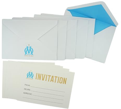 OLYMPIQUE DE MARSEILLE 6 x carte invitation + enveloppe OM - Collection officielle