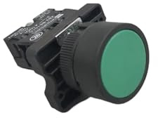22mm Momentary Flat Push Button Switch XB2- EA31 EA42 ZB2-BE101C 102C NO/NC 10A Self Power Starter Switch Red Green IDGTTLDF(Green)
