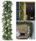 Guirnalda de Pinos, Cedro y Ratán para Navidad - Decoración de Mesa, Pasamanos de Escalera, Interiores y Exteriores (Verde-B)
