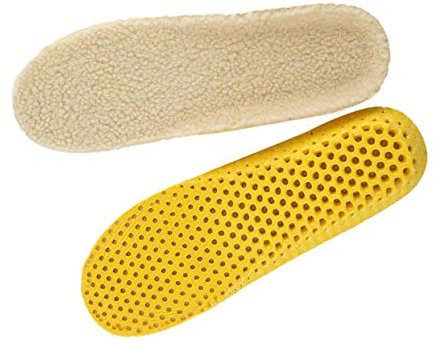 FOMIYES Atmungsaktive Und Warme Einlegesohlen Aus Schaffell Wärme Für Sport Verdickte Schuheinlagen Größe L 2er-pack