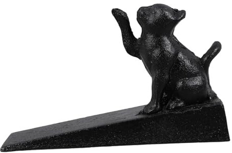 MUSISALY Cast Iron Doorstop Door Stop Cat Door Holder Latch Door Weight to Keep Door Open Black