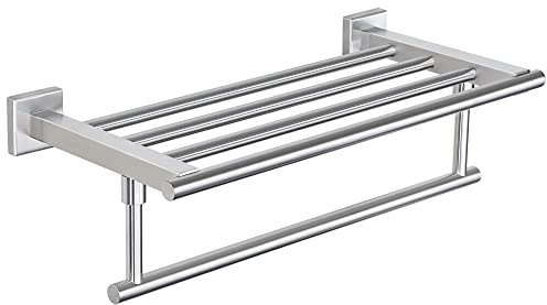 Mooche Bathroom Towel Rail Brushed, Wall Mounted Towel Rack, Towel Holders for Bathrooms, SUS304 Stainless Steel Towel Shelf, 418MM Towel Bars for Hotel,Kitchen,Toilet Storage