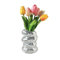 PLGEBR Silberner Glasspiegel Blumentopf Discokugel Blumenvase, kleine Discovase Spiegelkugelvase, einzigartiger Stifthalter, Discokugel Ornament, Vase Discokugel