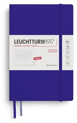 LEUCHTTURM1917 372770 Wochenplaner Paperback (B6+) 2026, Ink, Englisch